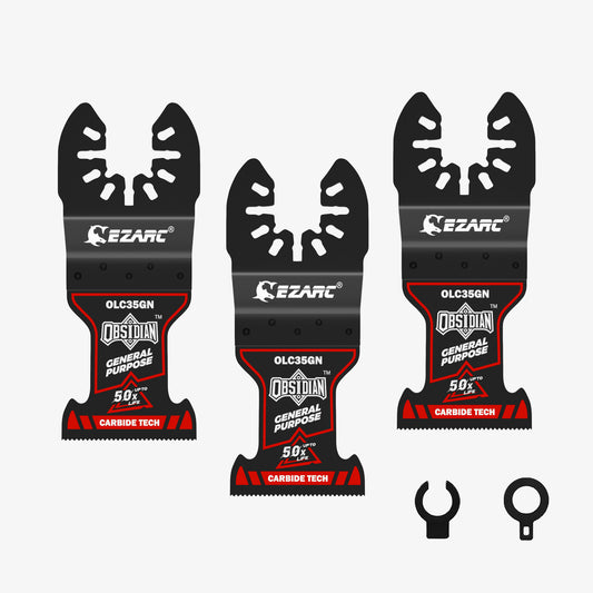 EZARC Obsidian Carbide Muti-Material Oscillating Saw Blades for Metal, Nails, Wood, Plaster, Drywall and PVC(3pcs)