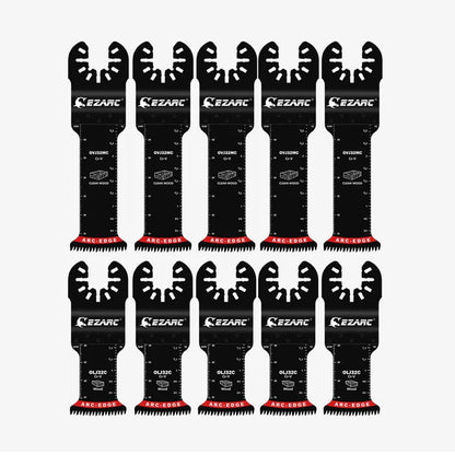 Extra-Long Reach Arc Edge Oscillating Multitool Blades For General Purpose,Bi-Metal & Japanese Teeth(10pcs) - EZARC Tools
