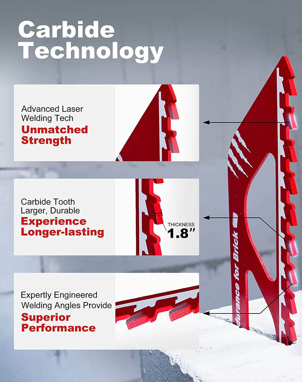 Masonry Router Blade EZARC Carbide Saw Blade for Masonry, Brick & Concrete Demolition