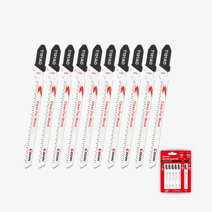 30pc T-Shank Assorted Jig Saw Blade Set for  Wood, Plastic and Metal - EZARC Tools