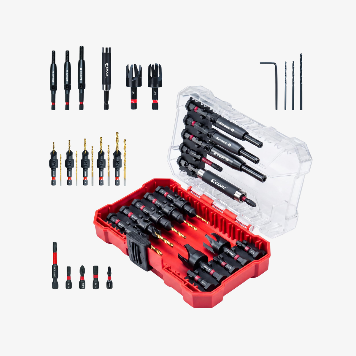 25PCS Countersink Drill Bit Set with Self Centering Drill Bits