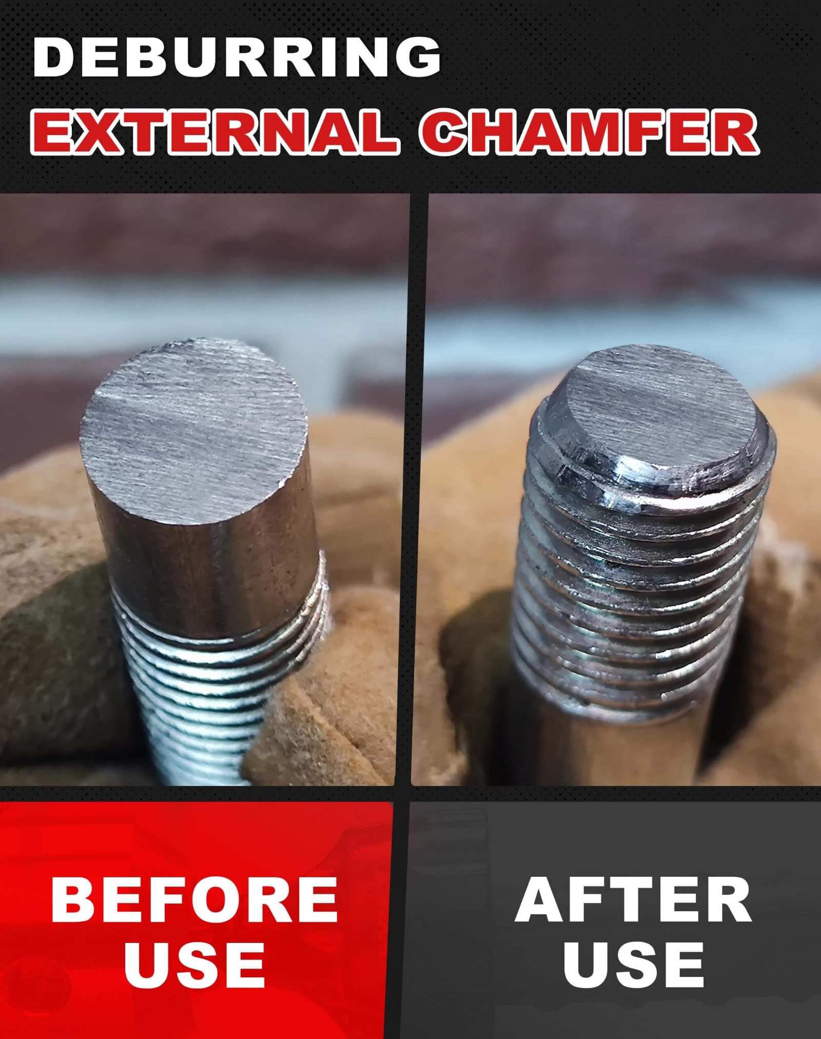 Carbide 1/4 inch Hex Shank External Rotary Deburring Chamfer Tool
