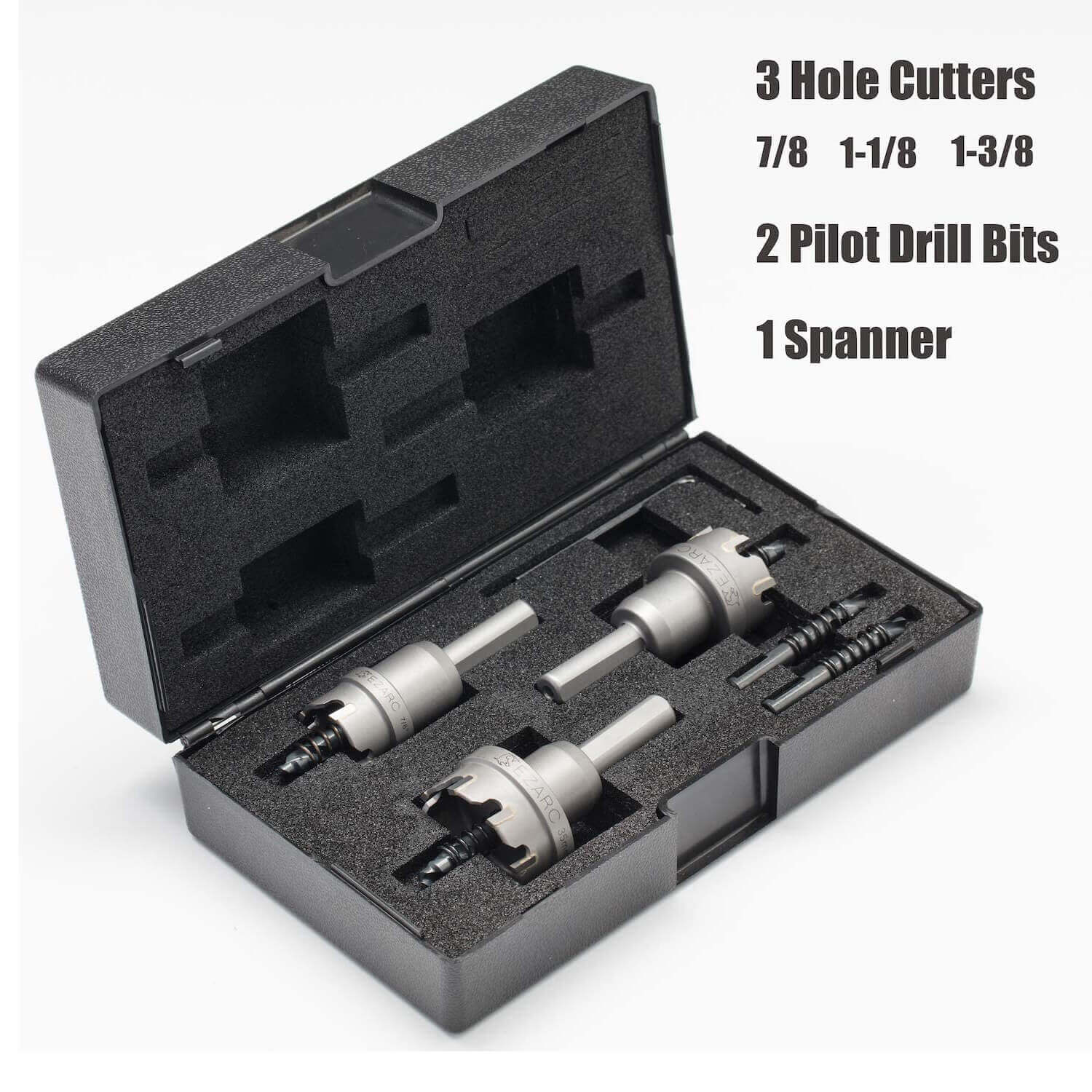 Carbide Hole Saw Cutter Set 6 Pieces for Stainless Steel/Hard Metal