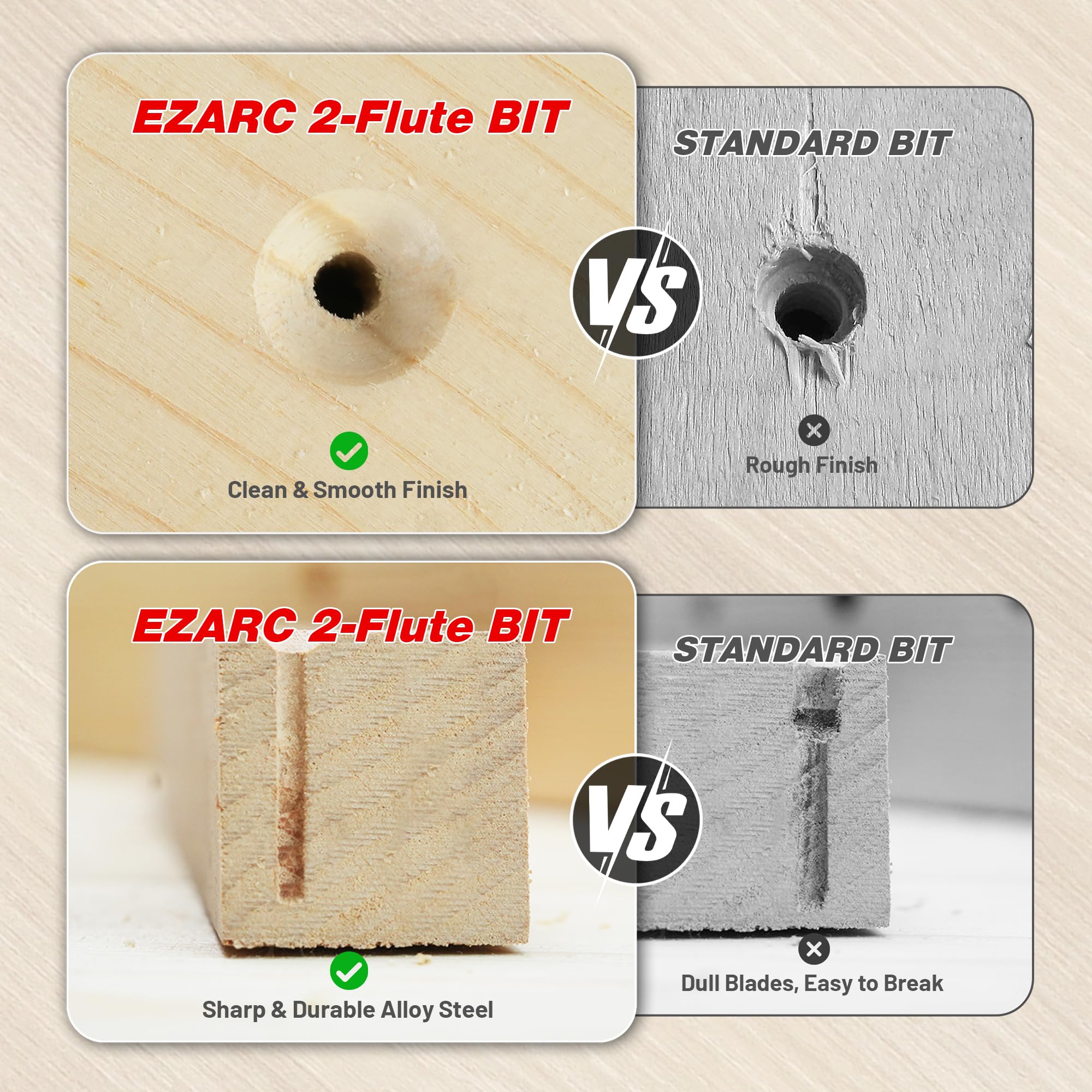 22 PCS Countersink Drill Bit Set with Plug Cutters, Screwdriver Bits & Magnetic Bit Holder, 1/4" Hex Shank for Woodworking