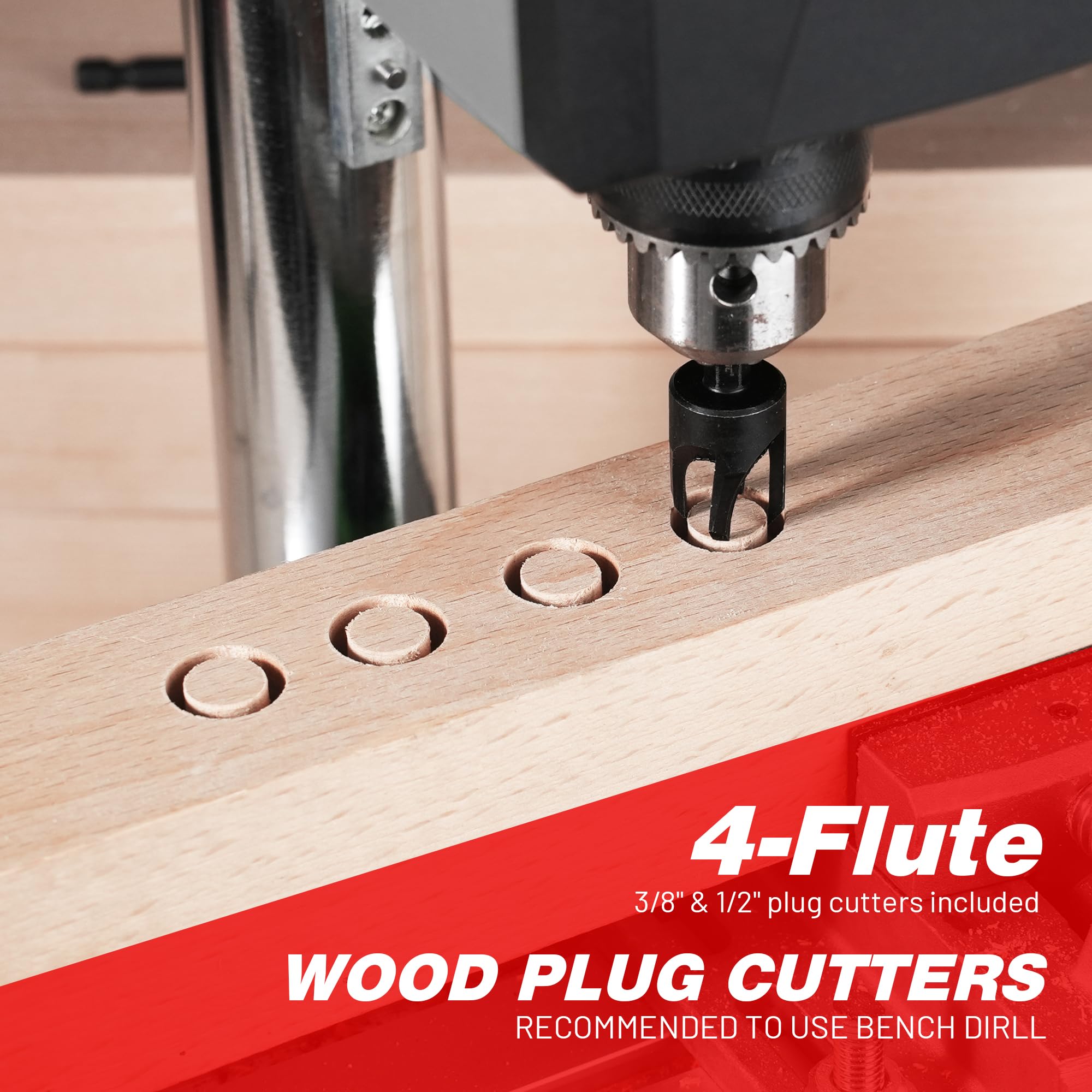 22 PCS Countersink Drill Bit Set with Plug Cutters, Screwdriver Bits & Magnetic Bit Holder, 1/4" Hex Shank for Woodworking