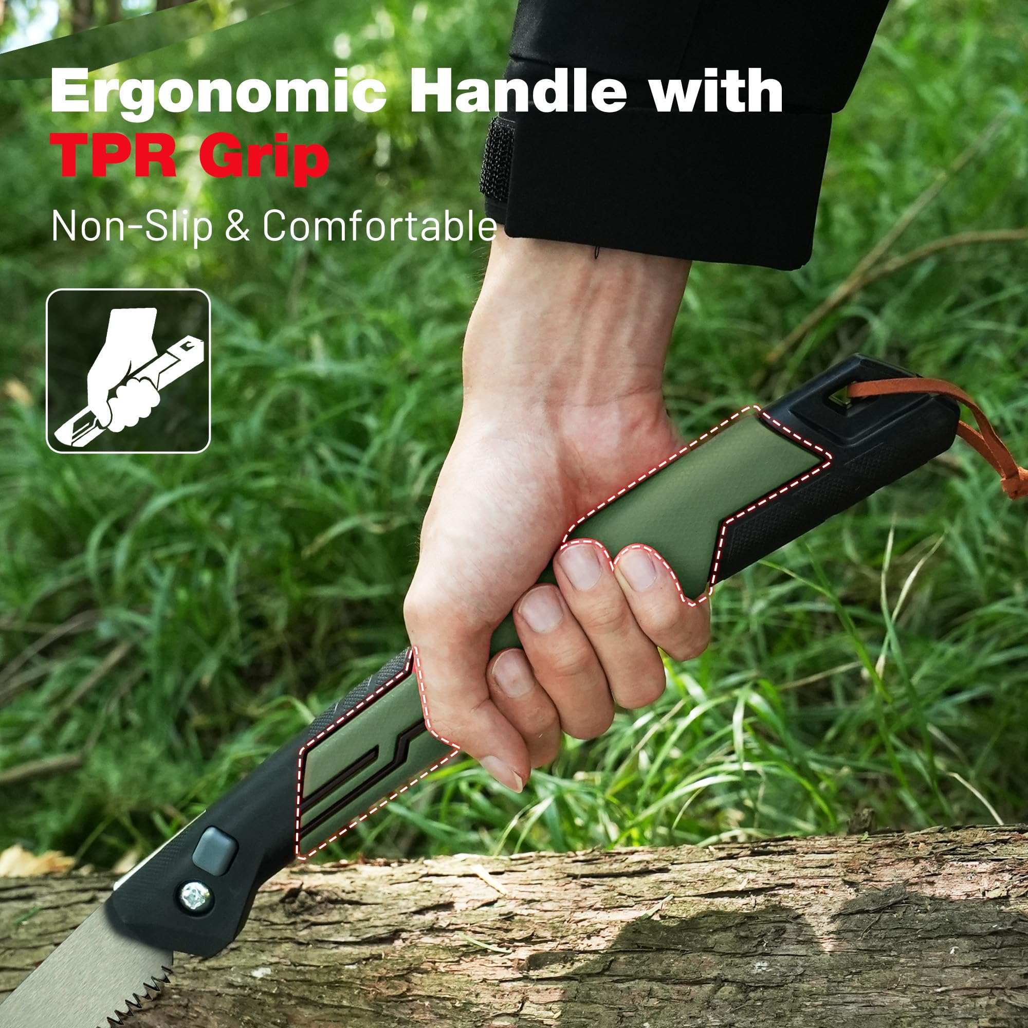 10.5 Inch Folding Pruning Saw, Hand Saw with Storage Pouch