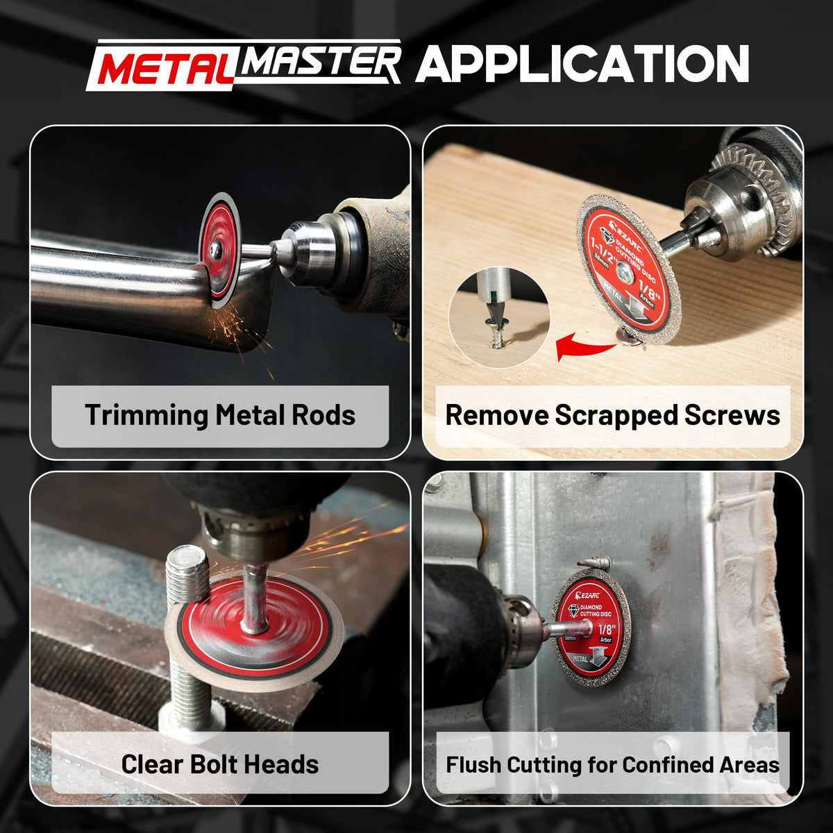 Durable 1-1/2 Diamond Cutting Wheels for Metal, 3-Pack