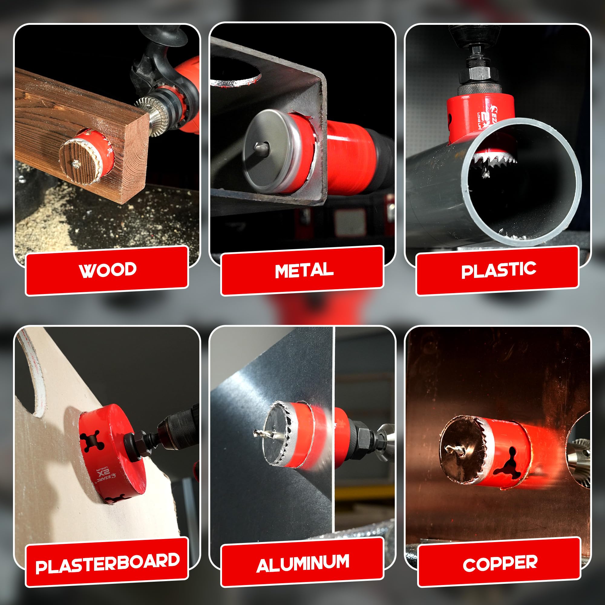 3/4"-4-1/2" Bi-Metal Hole Saw Kit 30PCS, Cuts Multi-Materials