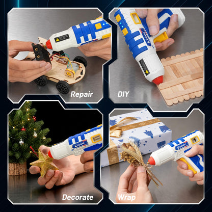 Cordless Hot Glue Gun,15s Fast Heating, 30 Mini Glue Sticks