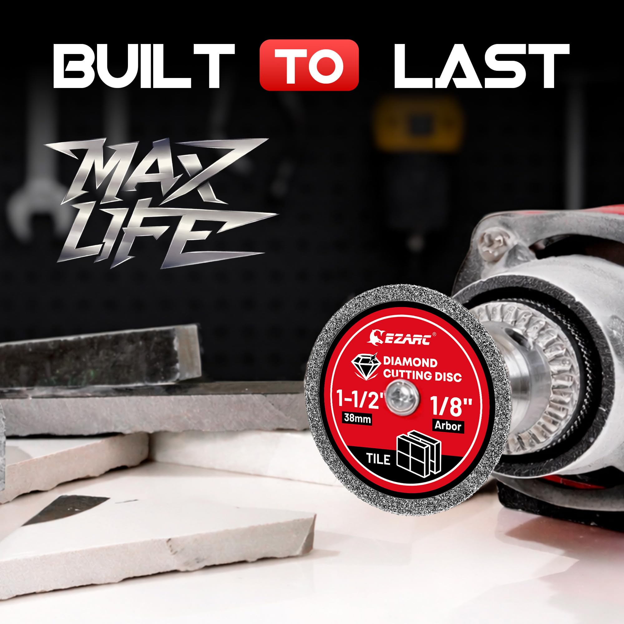 1-1/2 Inch Diamond Cutoff Wheel 4-Pack, Tile & Glass Cutting Disc for Rotary Tools