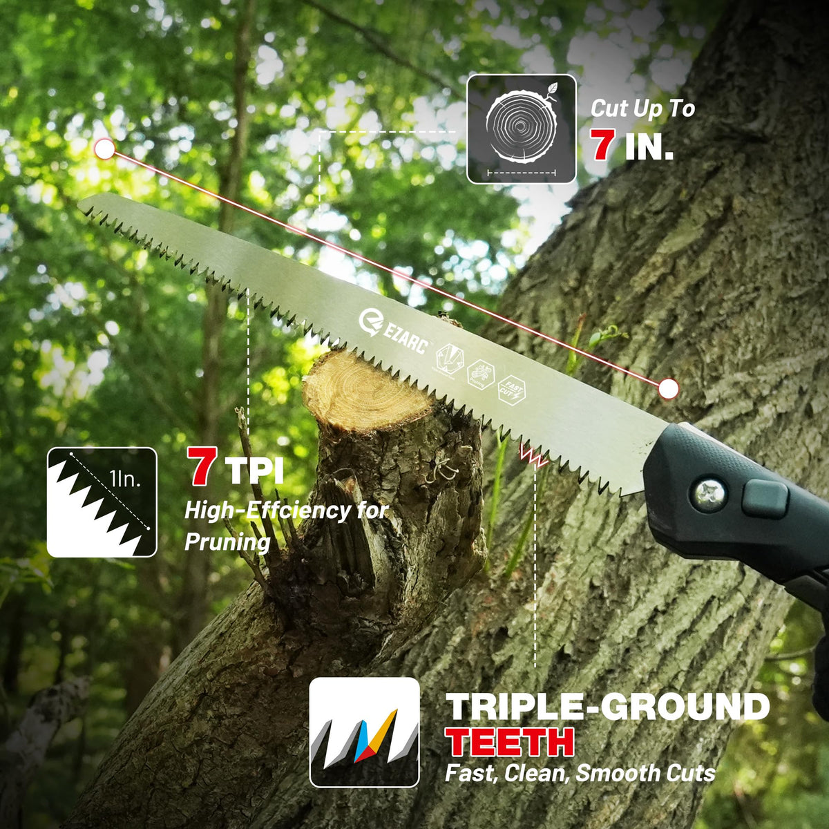 10.5 Inch Folding Pruning Saw, Hand Saw with Storage Pouch