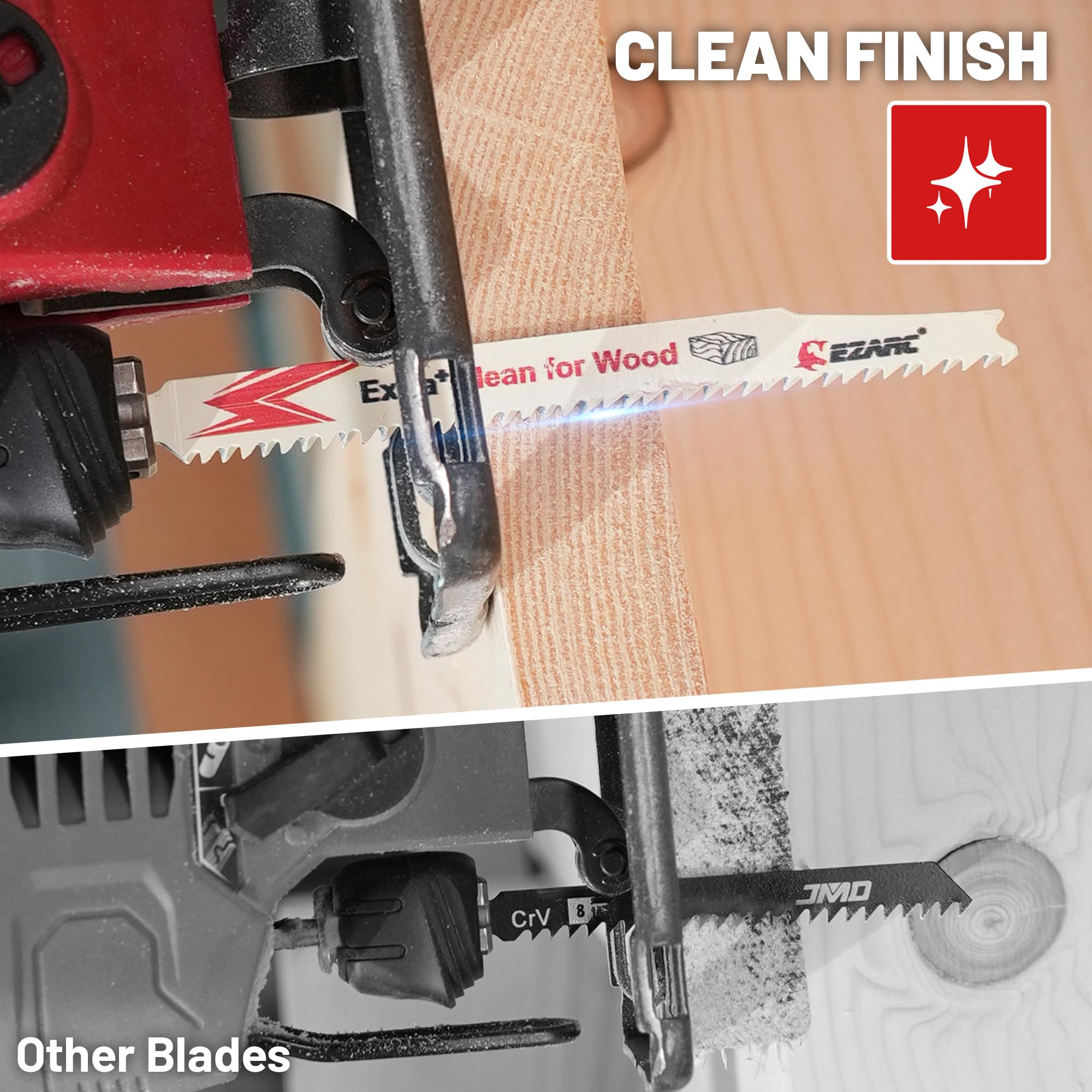 Wood Cutting – Clean/Fast/Curve Cuts, 36-Piece T-Shank Jigsaw Blade Set with Storage Case