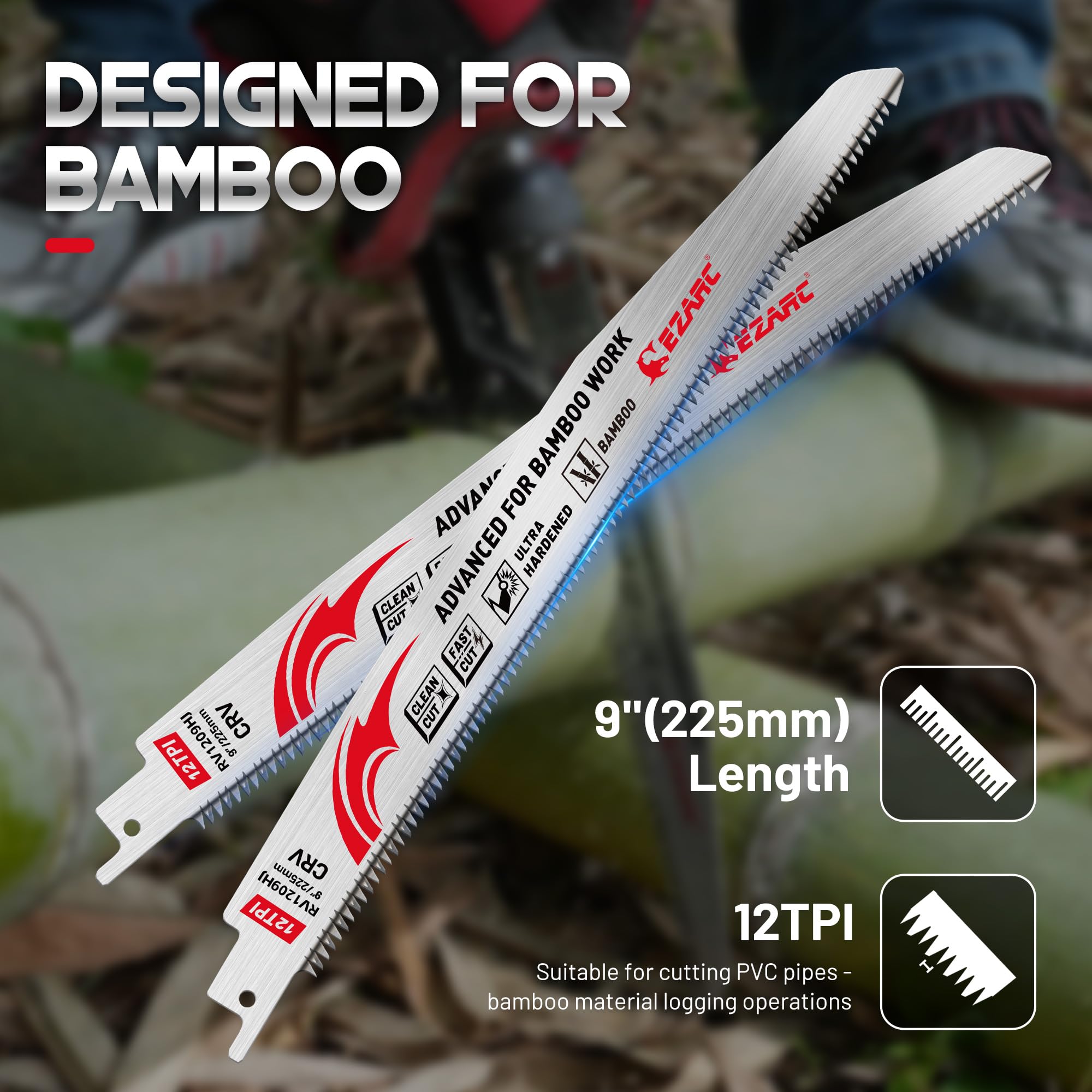 Bamboo Cutting - Japanese Teeth 12 TPI Reciprocating Saw Blades