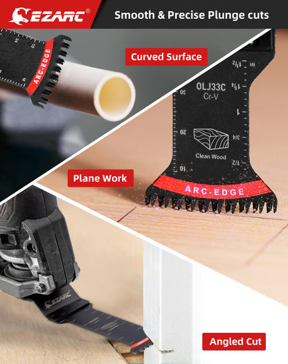 Arc-Edge Japanese Tooth Oscillating Multi Tool Blade for Wood, Plastic
