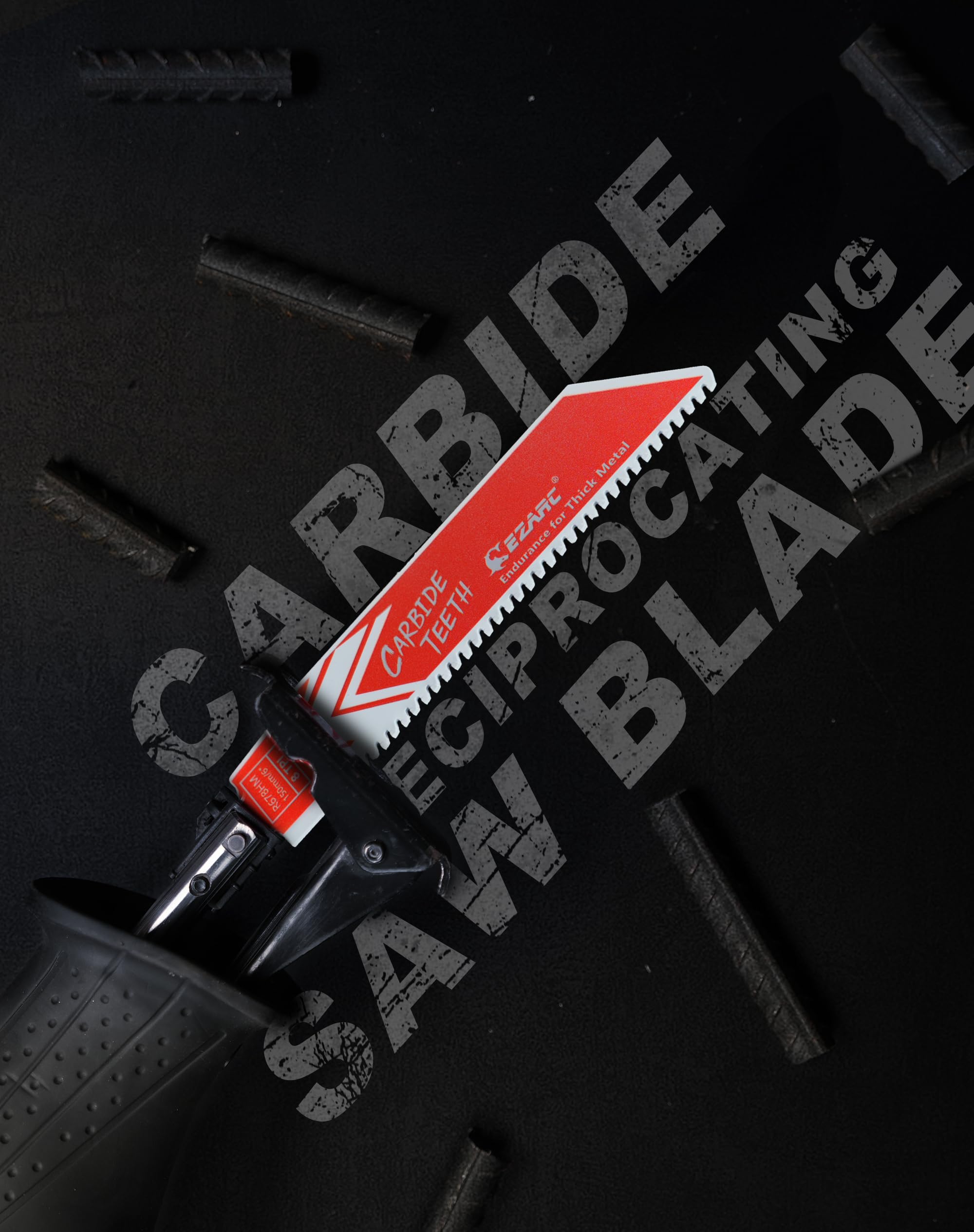Thick Metal/Cast Iron Cutting – Carbide, 6/9 in, 8 TPI Reciprocating Saw Blade