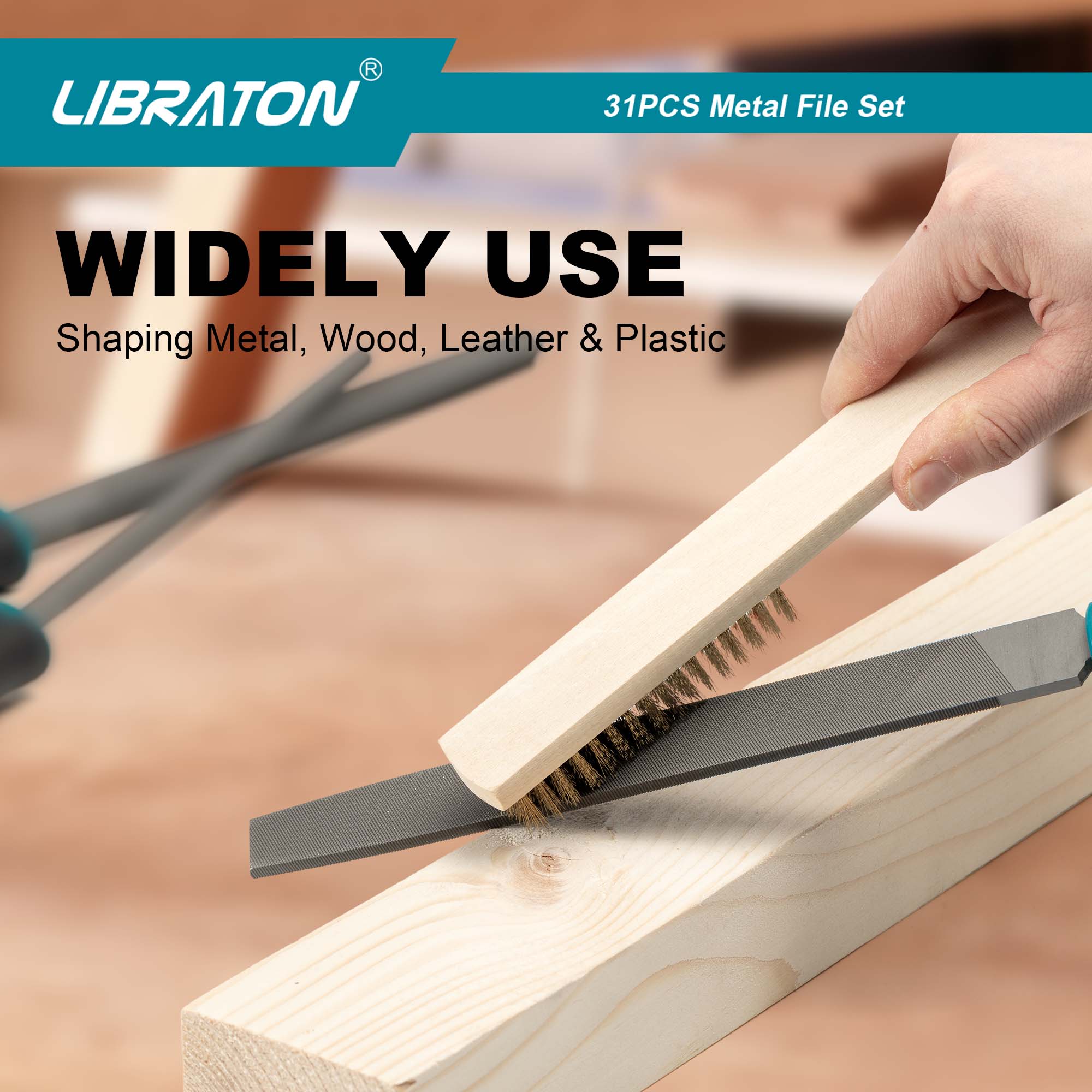 Libraton 31-Piece File Set – Needle & Riffler Files, Sandpapers, Brush, Case