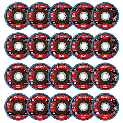 4-1/2 In. T29 Flap Sanding Discs For Stainless Steel, Sheet Metal,40/60/80/120 Grits