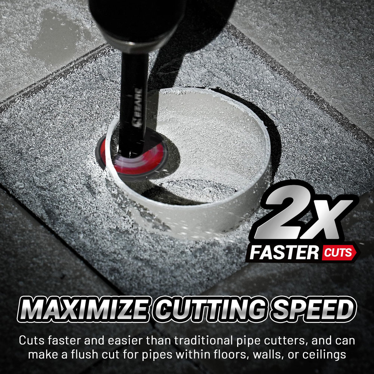 EZARC Inside Pipe Cutter, PVC/PPR, Replaceable Diamond, 1/4" Hex, 2-Pack