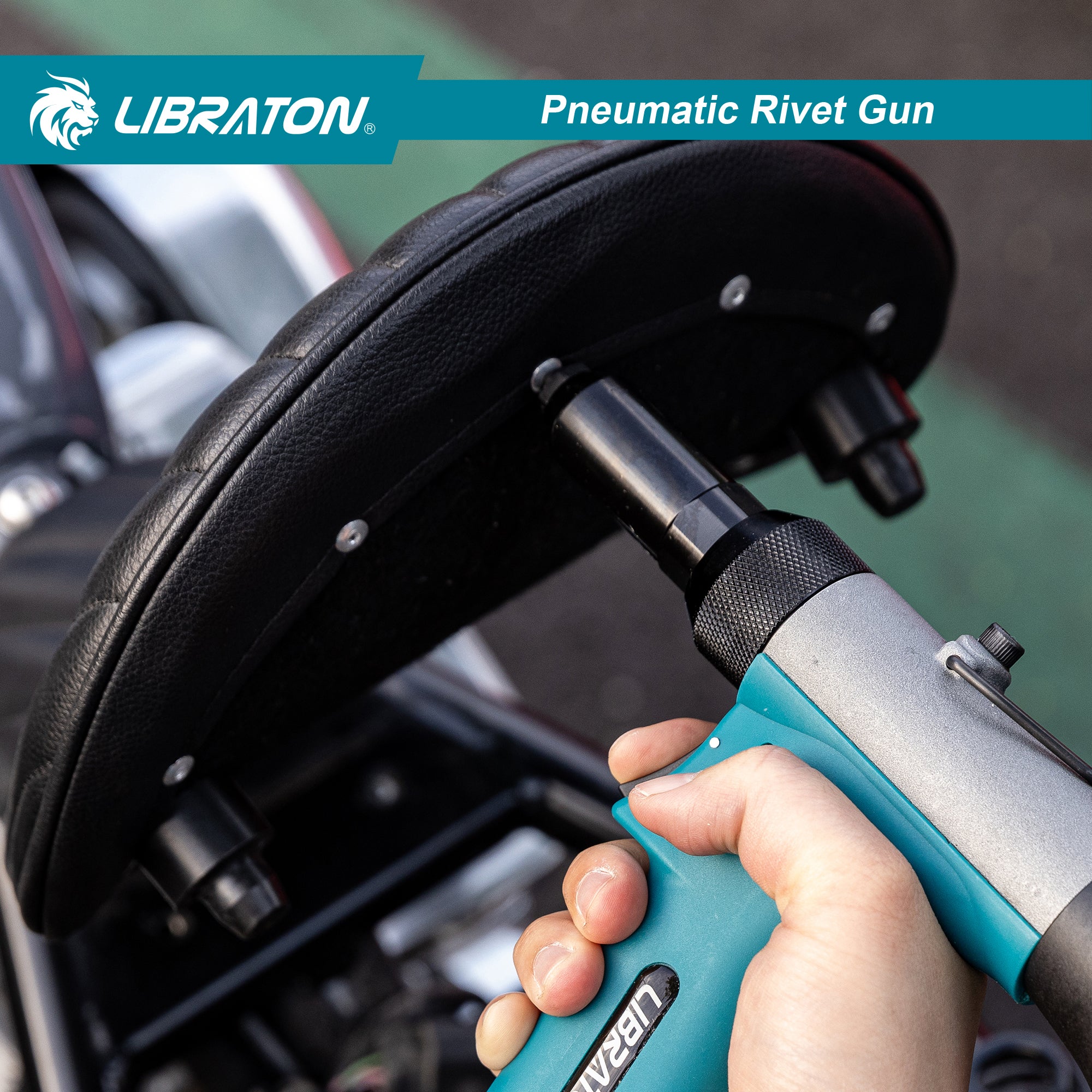 LIBRATON Pneumatic Rivet Gun Kit, Heavy Duty Air Riveter Tool
