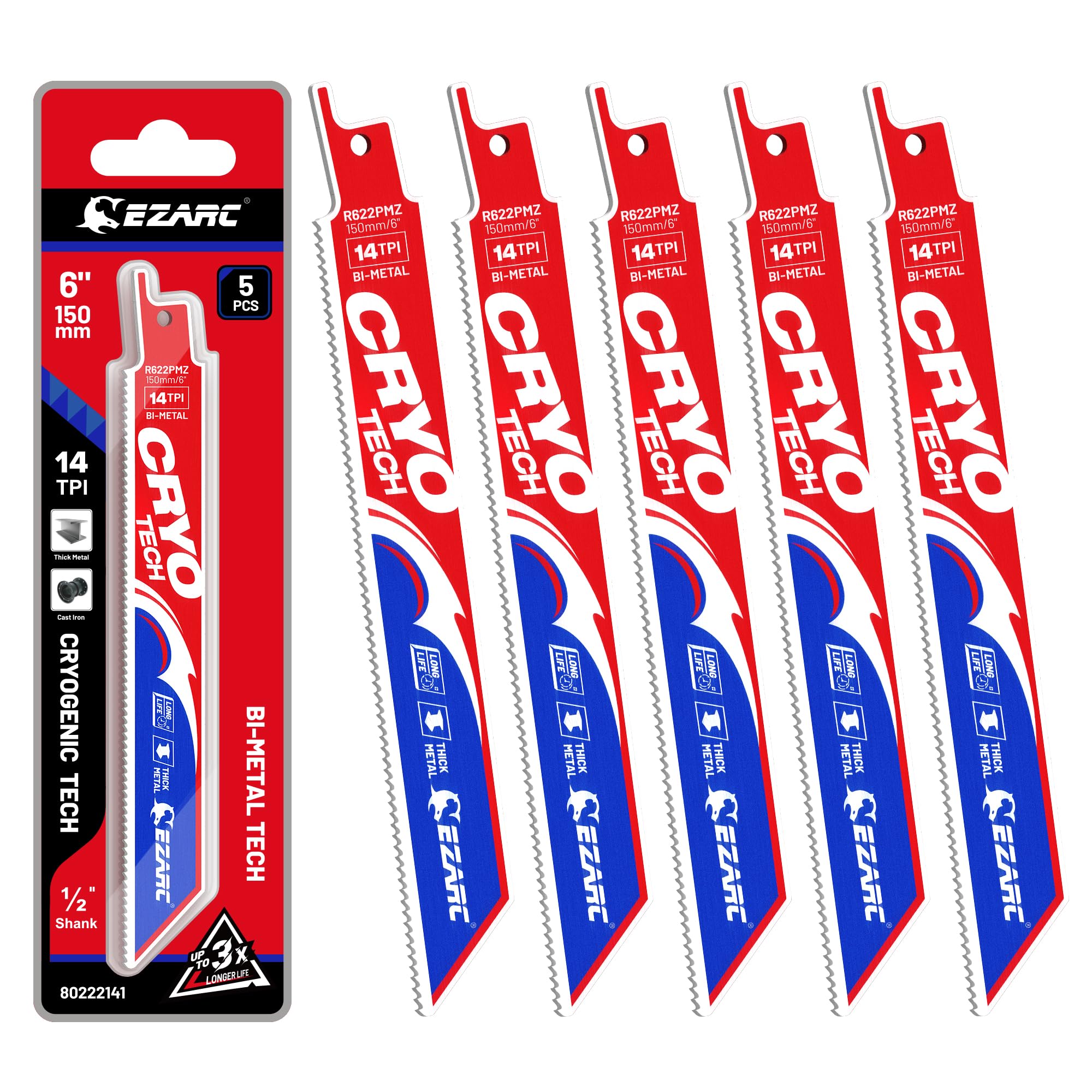 Metal Cutting - Cryo Tech Sabre Bi-Metal, 6/9 in, 14 TPI Reciprocating Saw Blade