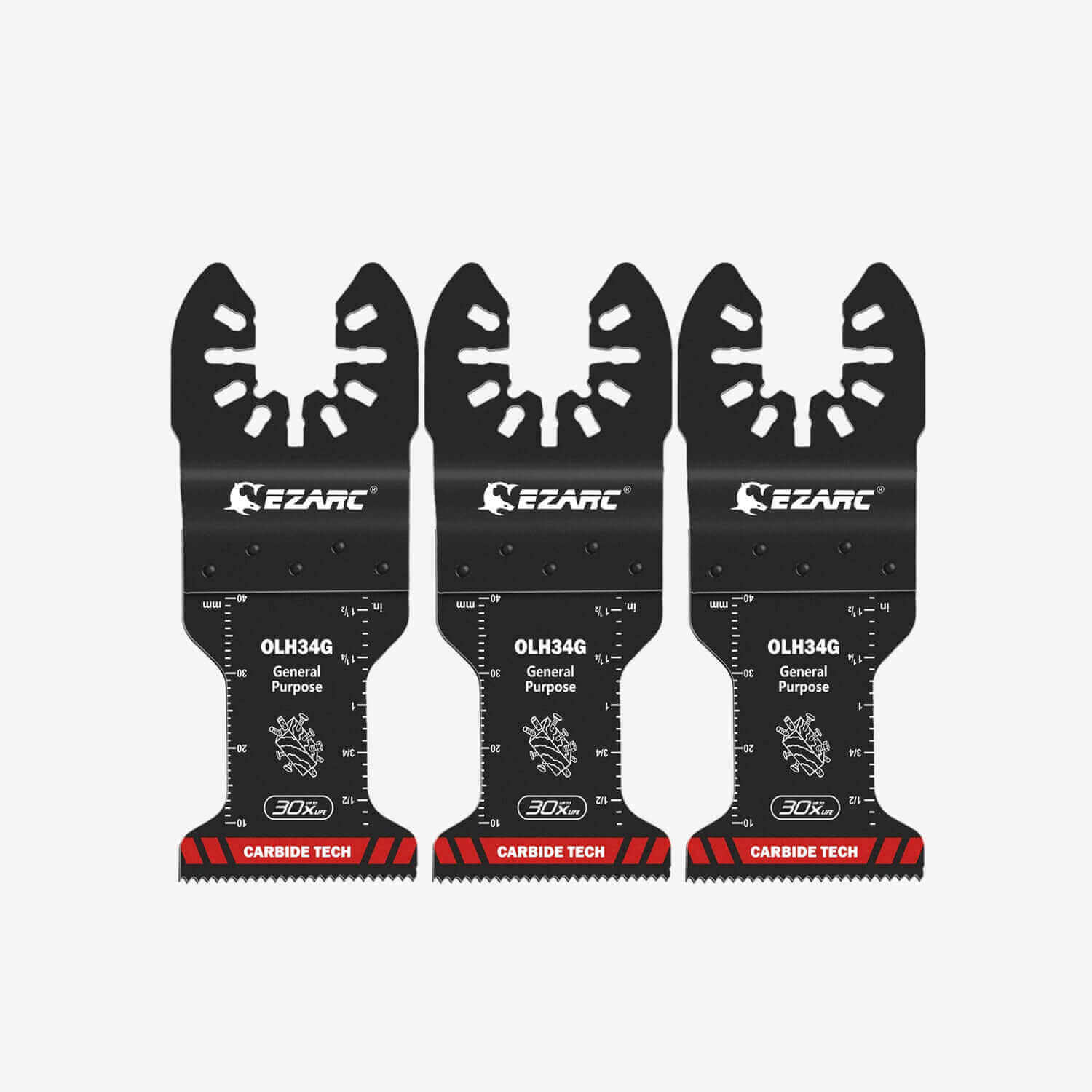EZARC Oscillating Tool Blades Carbide Multitool Saw Blades for Hard Material Hardened Metal Nails Bolts and Screws 3-Pack