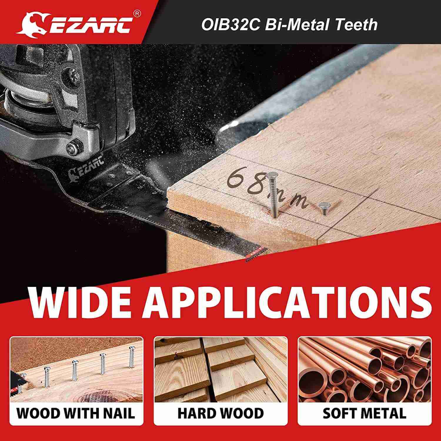 1-1/4 in. Extra-Long Reach Arc Edge Oscillating Multitool Blades For General Purpose,Bi-Metal & Japanese Teeth
