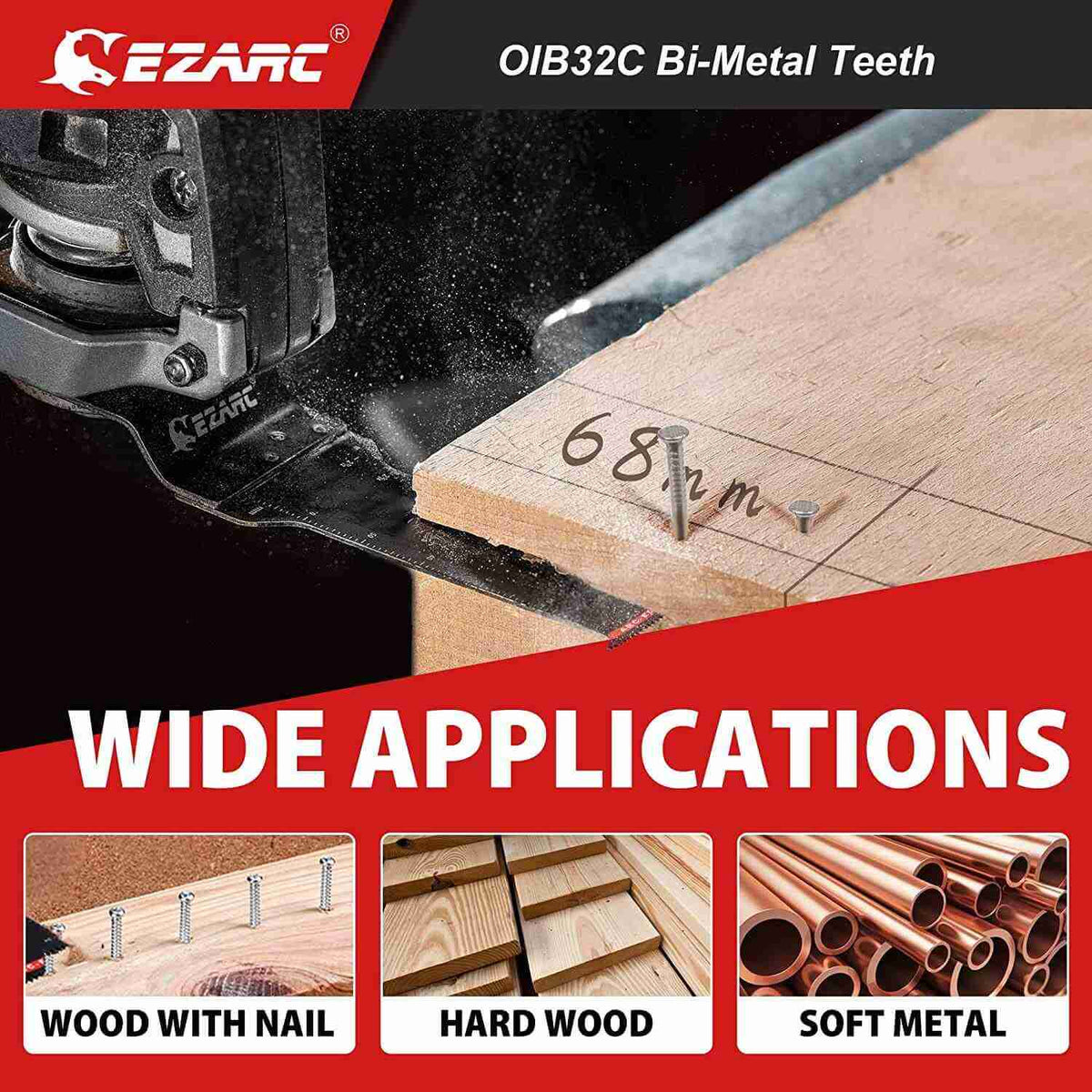 1-1/4 in. Extra-Long Reach Arc Edge Oscillating Multitool Blades For General Purpose,Bi-Metal & Japanese Teeth - EZARC Tools