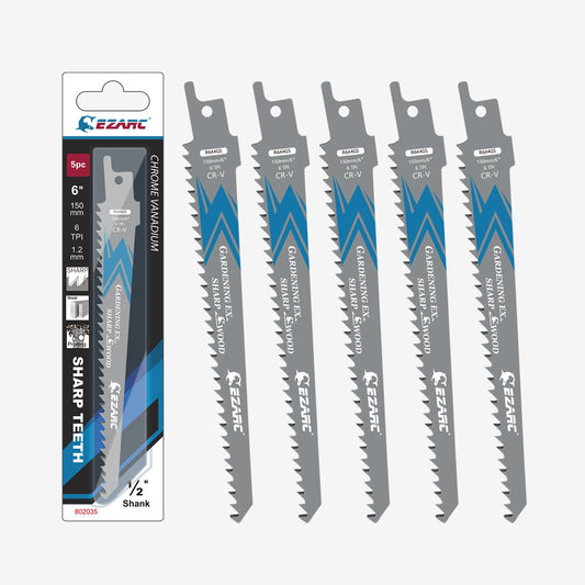 6tpi,6 in. CRV Sharp Ground Teeth Reciprocating Saw Blade For Pruning - EZARC Tools
