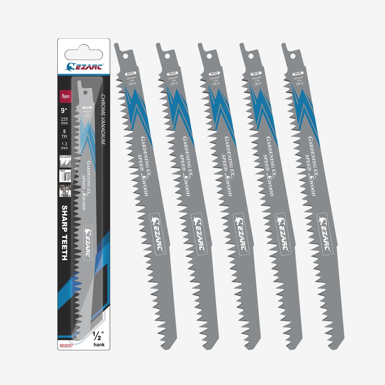 5tpi,9/12 in. CRV Sharp Ground Teeth Reciprocating Saw Blade For Pruning