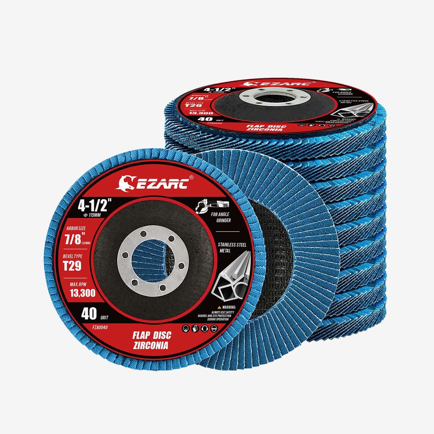 4-1/2 In. T29 Flap Discs For Stainless Steel, Sheet Metal,40/60/80/120 Grits