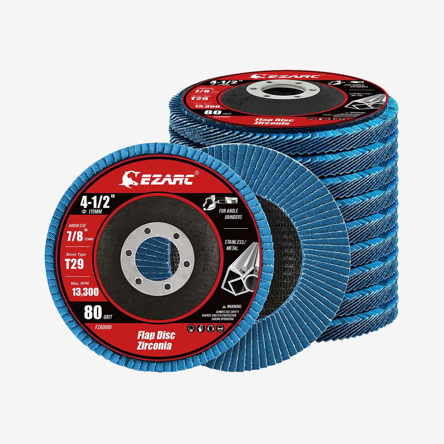 4-1/2 In. T29 Flap Discs For Stainless Steel, Sheet Metal,40/60/80/120 Grits