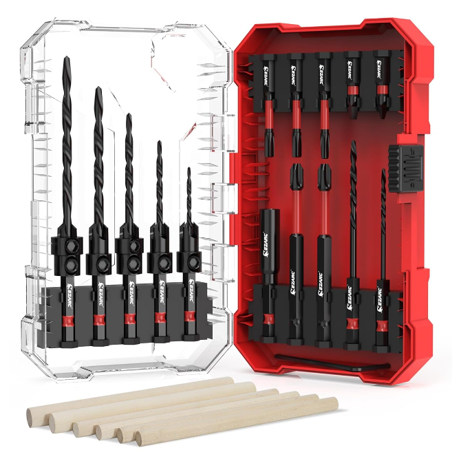 15/24PCS Countersink Drill Bit Set with Storage Box - EZARC Tools