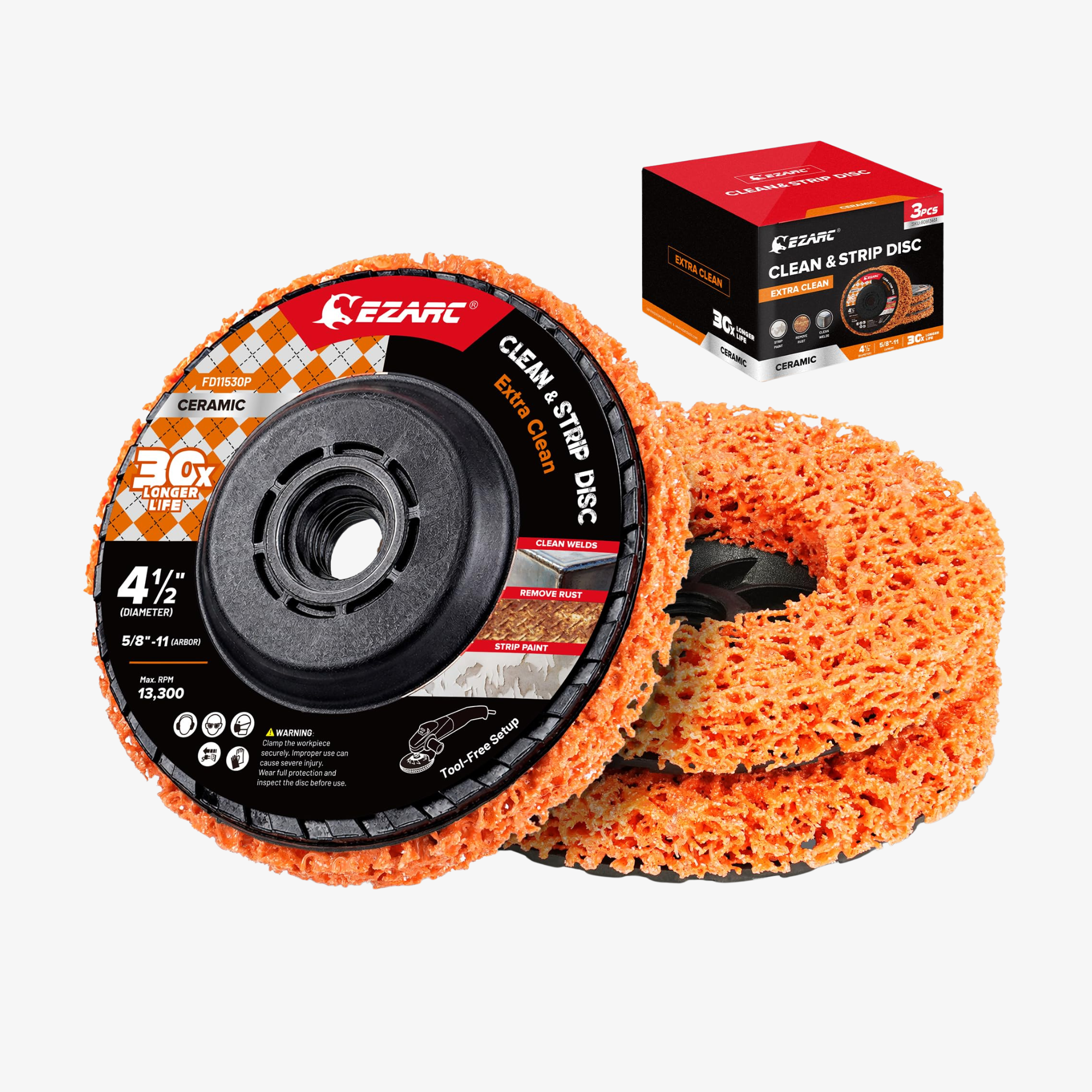 Stripping Discs 4-1/2" Paint & Rust Removal Wheels for Angle Grinder, Clean and Remove Coatings, Scaling, Welds and Oxidation