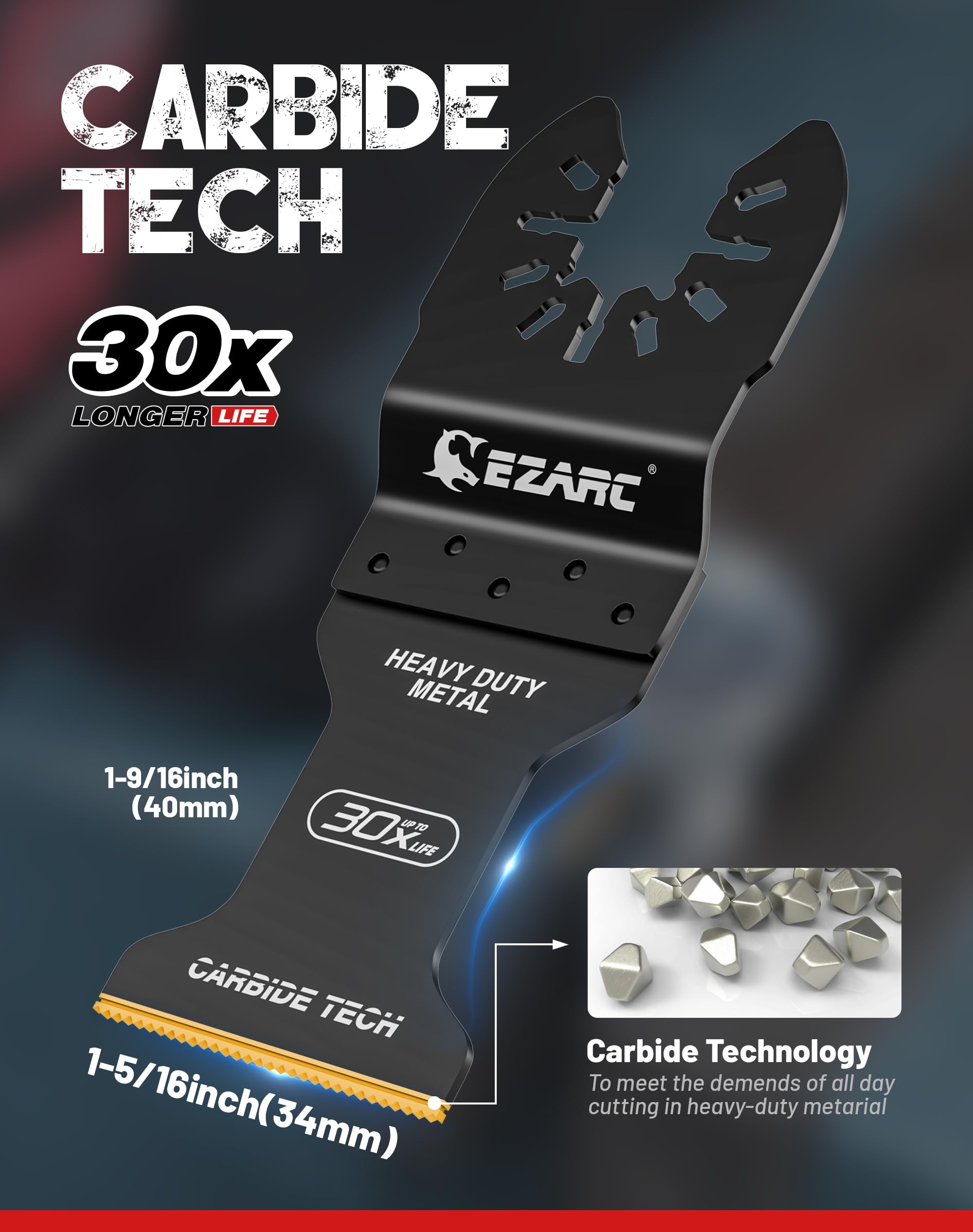Carbide Oscillating Blade For Hardened Metal/Bolts,OIC34A - EZARC Tools