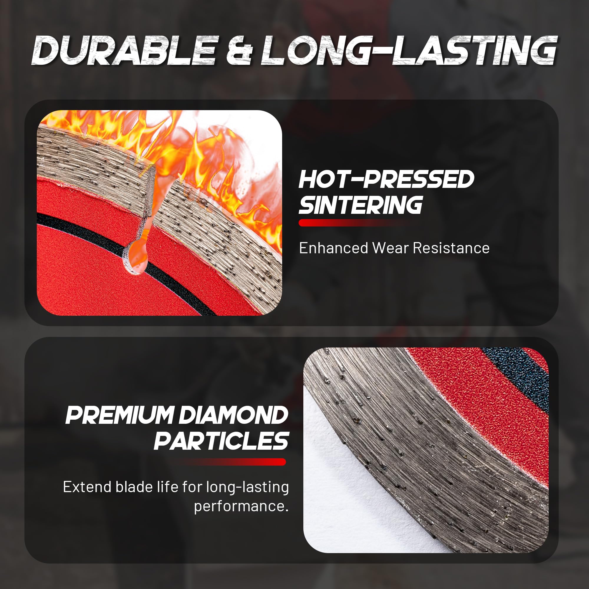 7 Inch Segmented Diamond Blade for Concrete, Block and Brick, Wet/Dry Cutting Wheel for Angle Grinder, 7/8"-5/8" Arbor