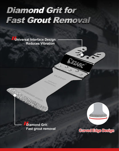 Diamond Oscillating Blade, Extra Long Reach Oscillating Multi Tool Saw Blades for Grout Removal, Cleaning Mortar - EZARC Tools
