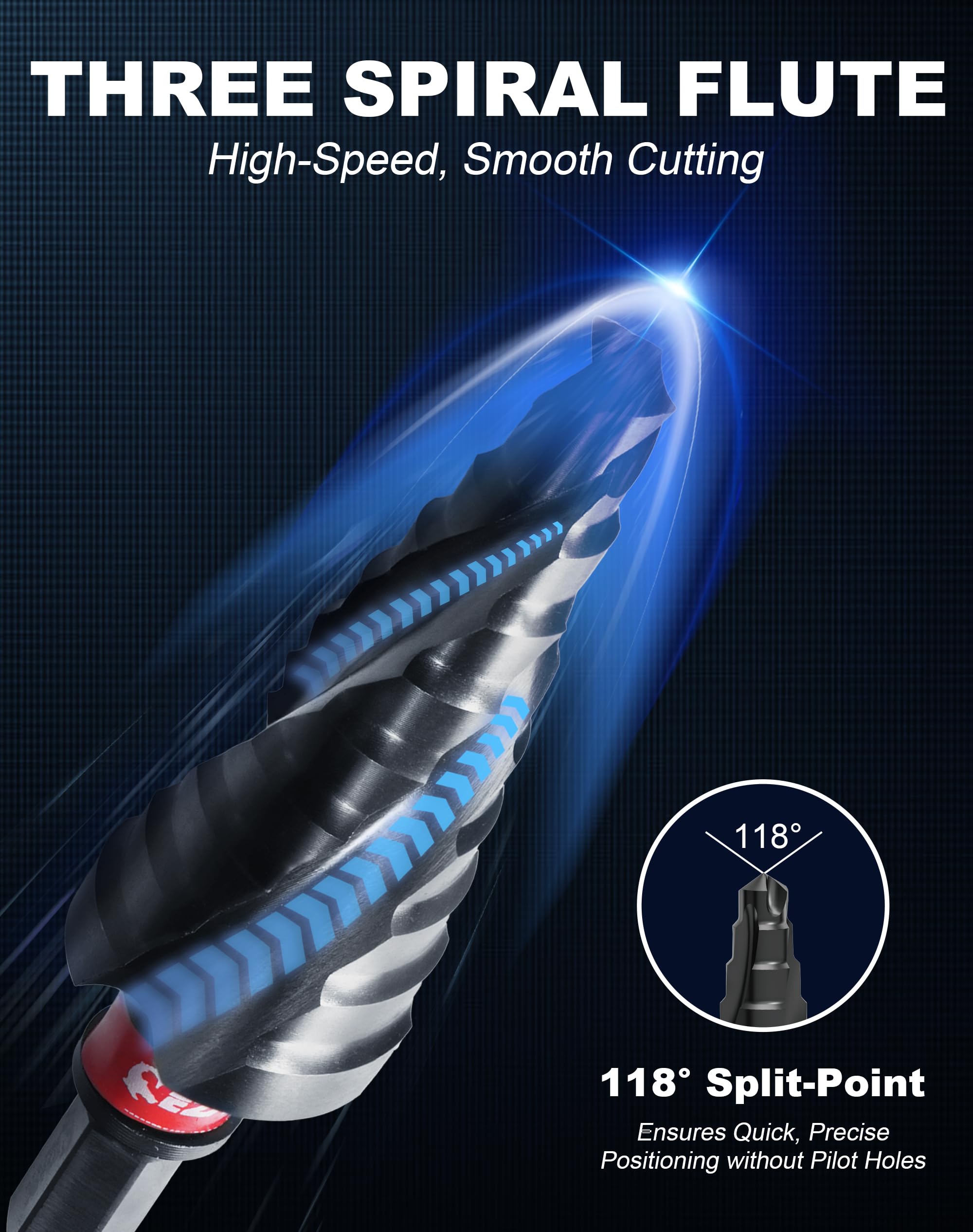 EZARC Step Drill Bit Set for Metal, Stainless Steel, Aluminum, Plastic - EZARC Tools