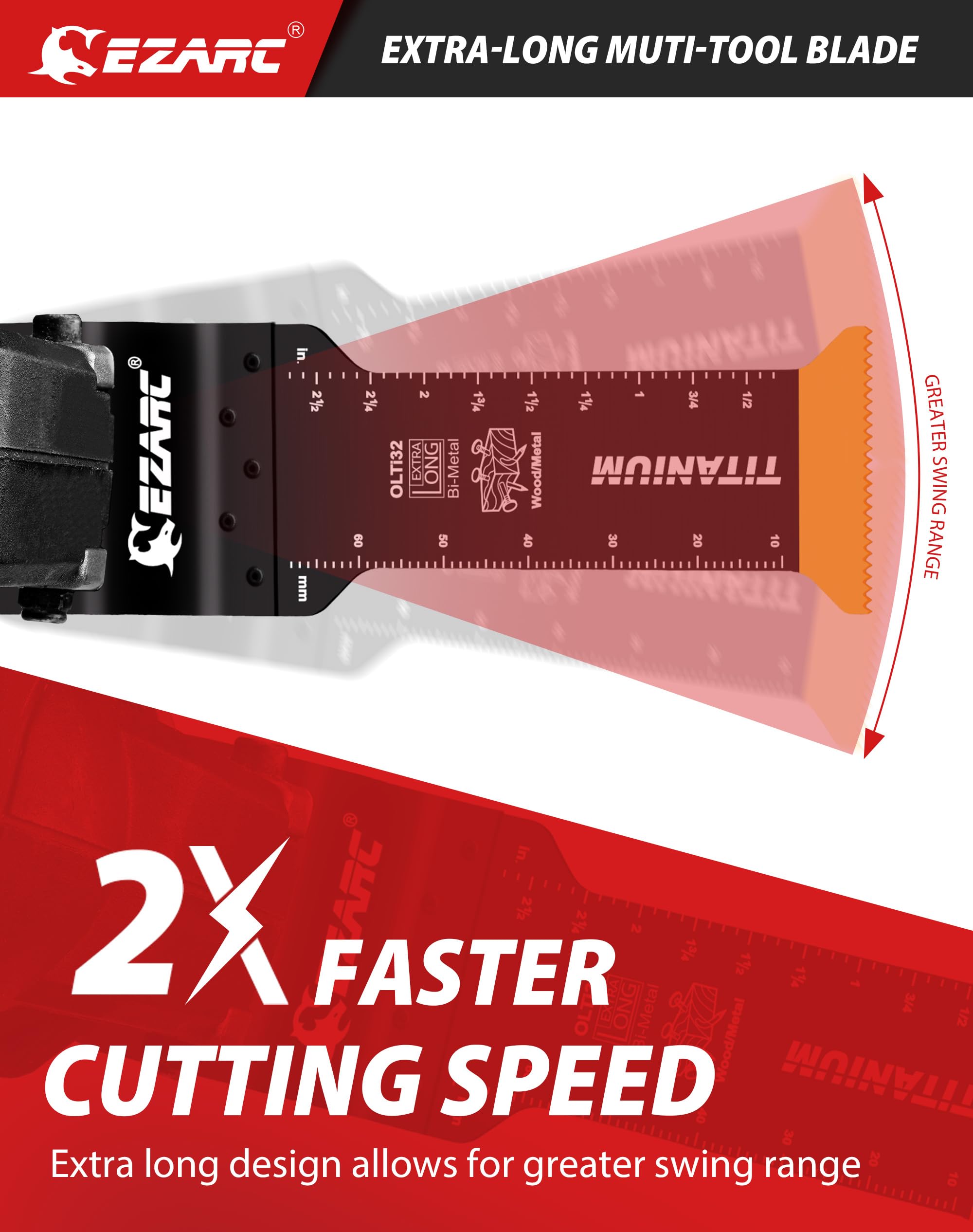 Standard Length & Extra-Long Oscillating Blades for Metal, Wood Nails, Screws, Plastic - EZARC Tools