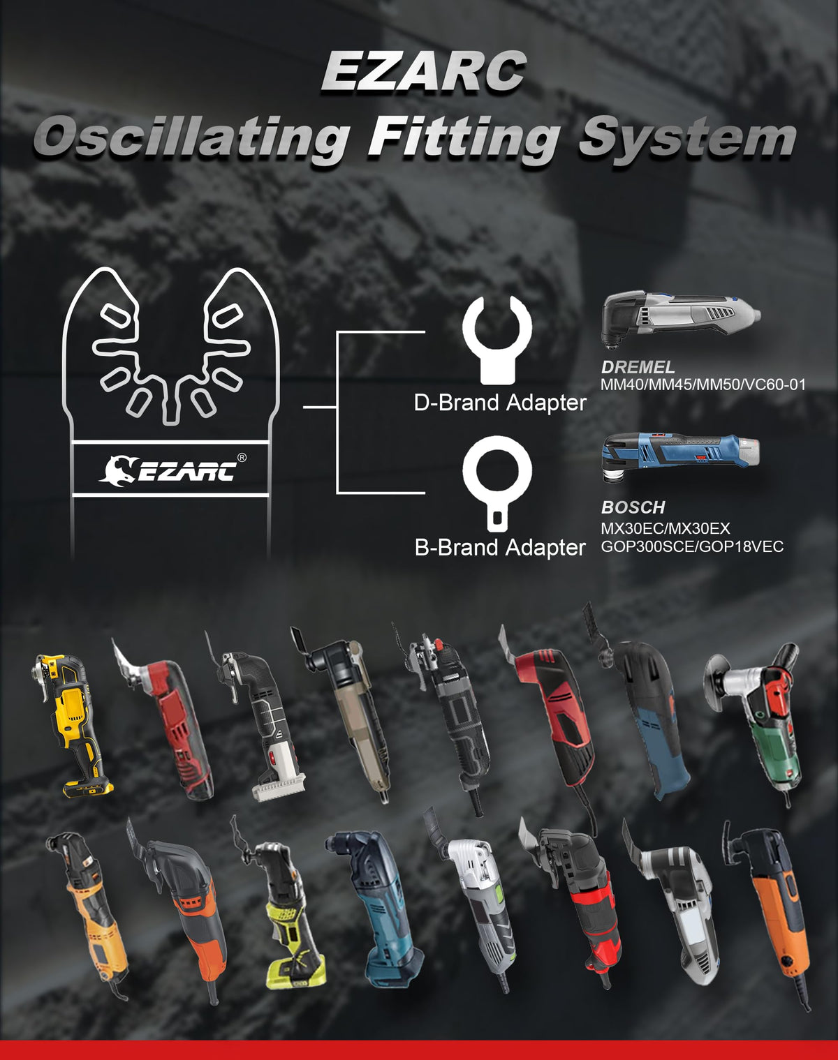 Diamond Oscillating Blade, Flush Cutting Oscillating Multi Tool Saw Blades for Grout Removal, Cleaning Mortar - EZARC Tools