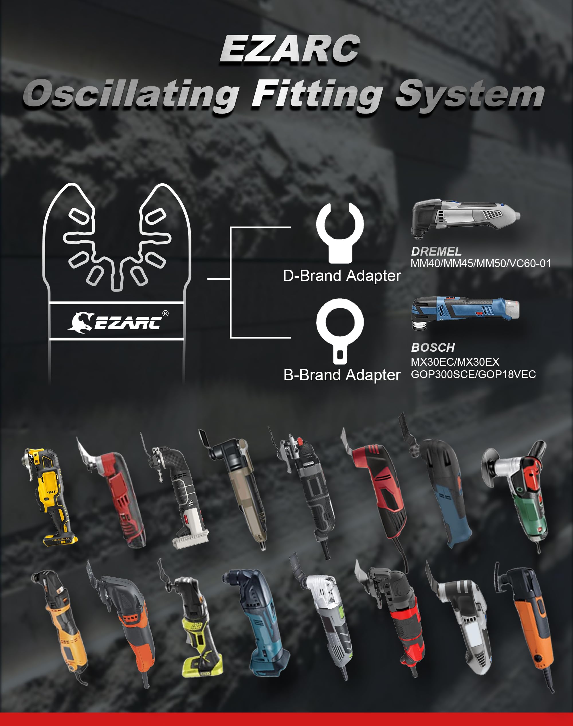 Diamond Oscillating Blade, Flush Cutting Oscillating Multi Tool Saw Blades for Grout Removal, Cleaning Mortar - EZARC Tools