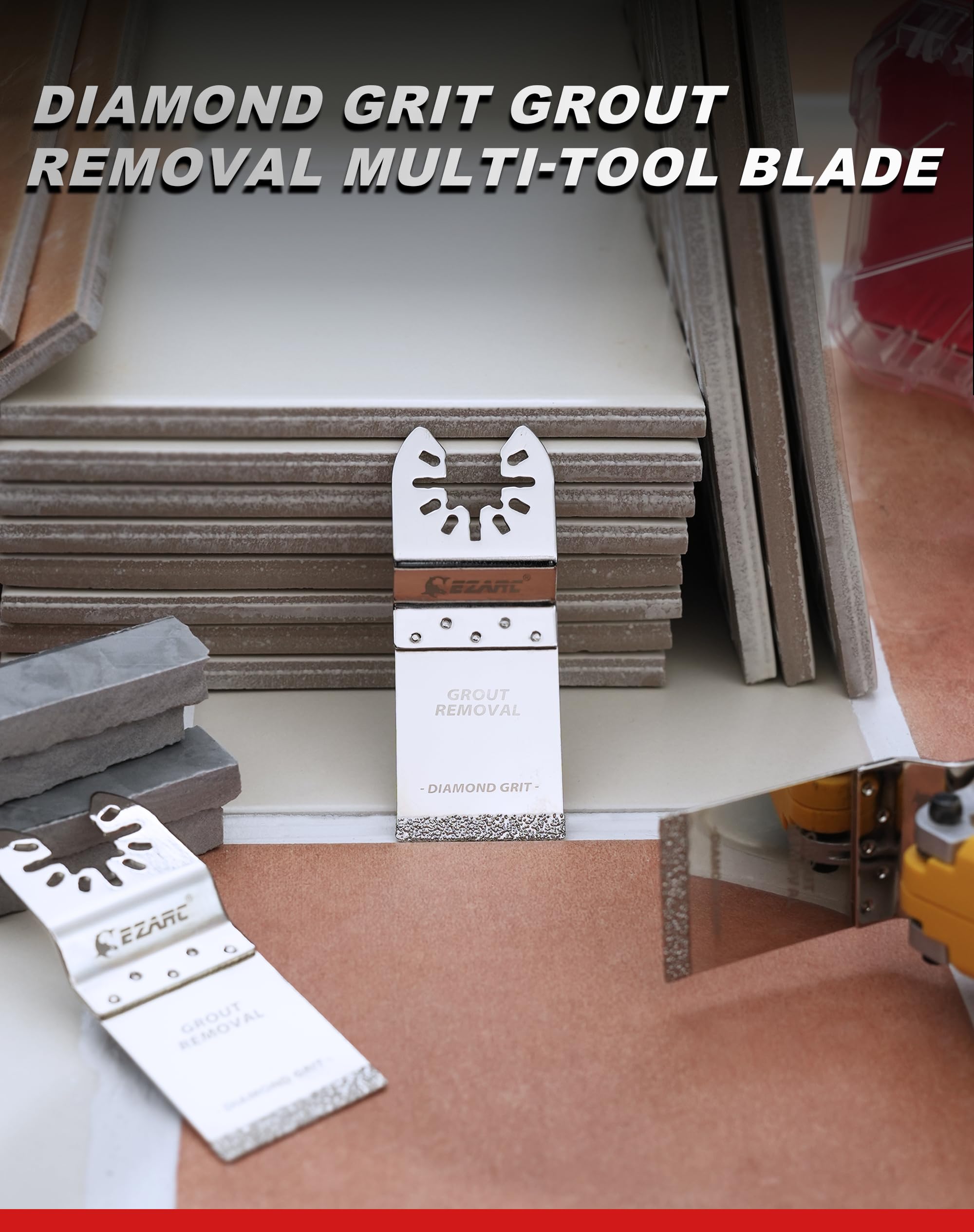 Diamond Oscillating Blade, Flush Cutting Oscillating Multi Tool Saw Blades for Grout Removal, Cleaning Mortar - EZARC Tools