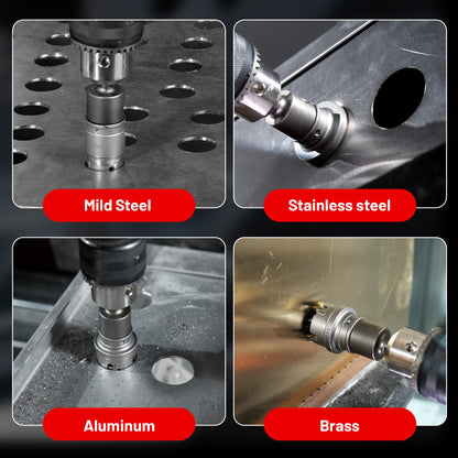 EZARC 9PCS Quick-Change TCT Carbide Hole Saw Kit – Tool-Free Arbor for Stainless Steel & Heavy Metal (7/8" - 2")