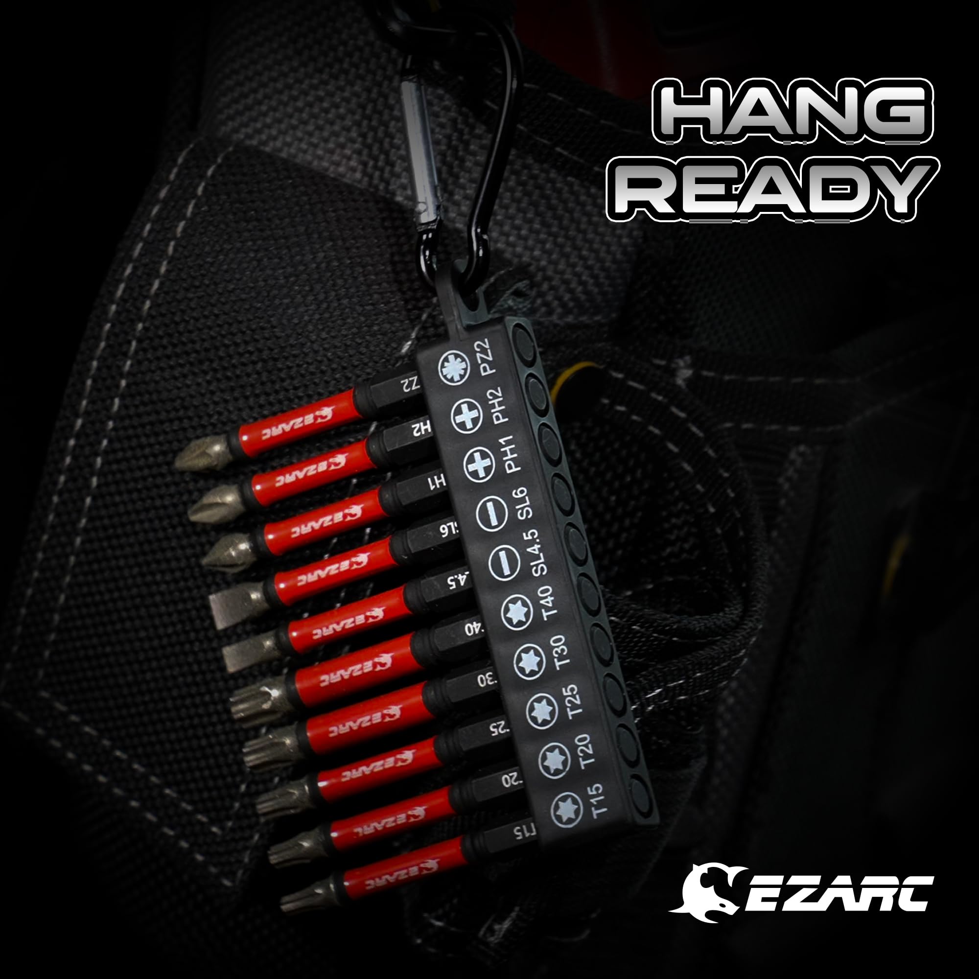 Diamond Tip Screwdriver Bit Set, Anti-Slip Magnetic 65mm Torx, Phillips, Pozidriv & Slotted Bits, S2 Alloy Steel, 1/4" Hex Shank for Impact Driver and Power Drill, 10-Piece