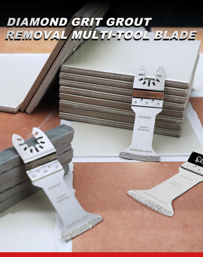 Diamond Oscillating Blade, Extra Long Reach Oscillating Multi Tool Saw Blades for Grout Removal, Cleaning Mortar - EZARC Tools
