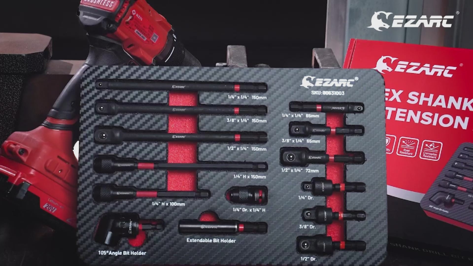 EZARC 14PC Impact Socket Adapter Set, 1/4