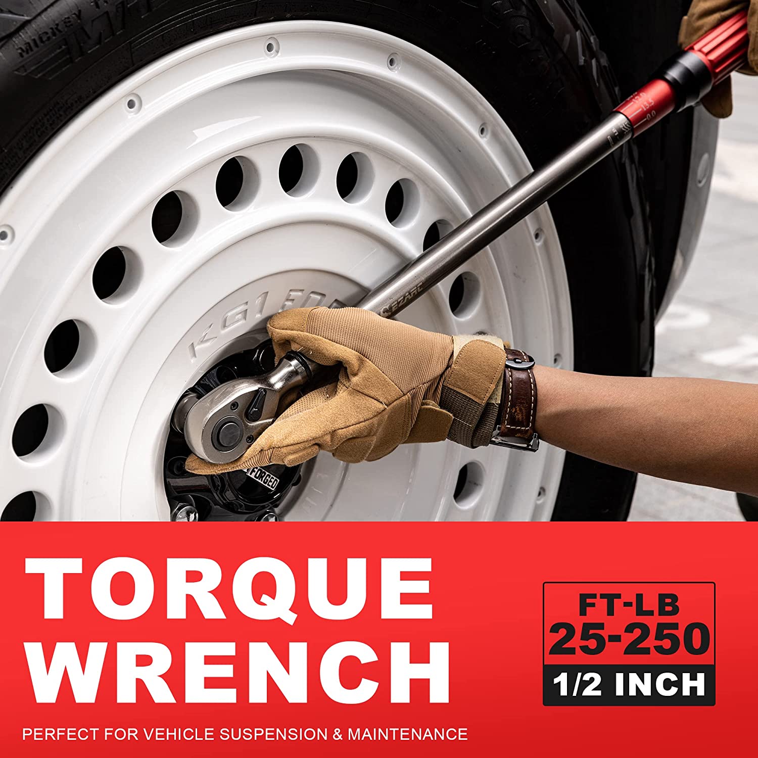 1/2 Inch Drive Click Torque Wrench 25-250 Ft-Lb