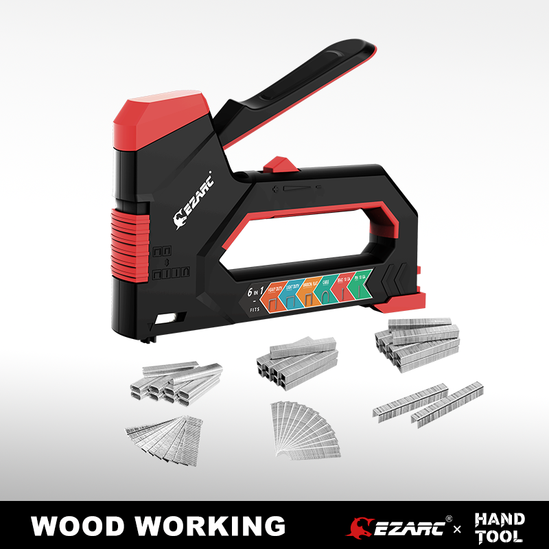 EZARC Staple Gun Heavy Duty, 6 in 1 Manual Brad Nailer with 6000-pieces Staples